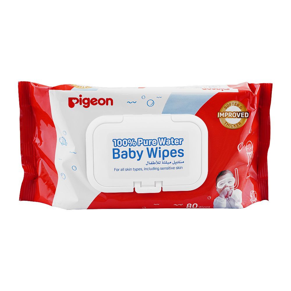 Pigeon 99% Pure Water Extra Soft Baby Wipes, 80-Pack, P387