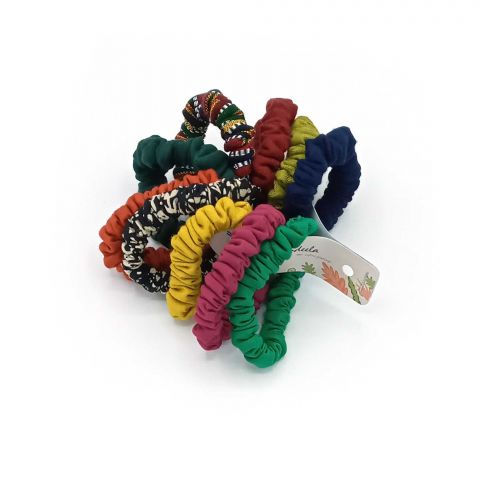 Sandeela Cotton Tinies Round Scrunchies, 01-01-10004, Multi 10-Pack
