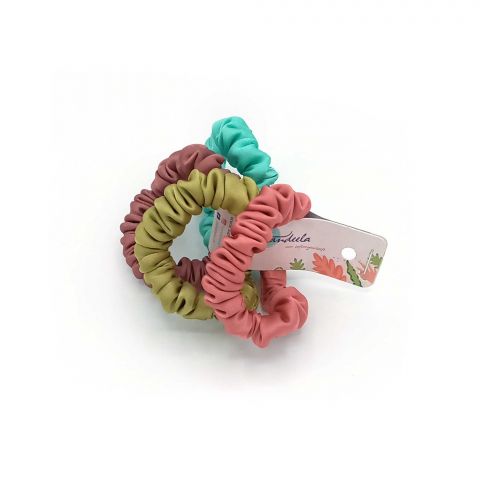 Sandeela Silky Tinies Round Scrunchies, 01-02-4079, Multi 4-Pack