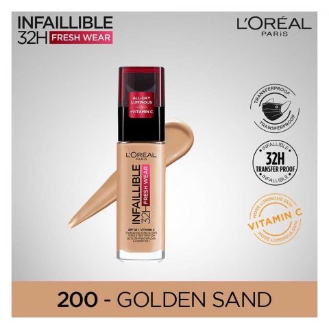 L'Oreal Infallible 24H Stay Fresh Foundation 200 Golden Sand