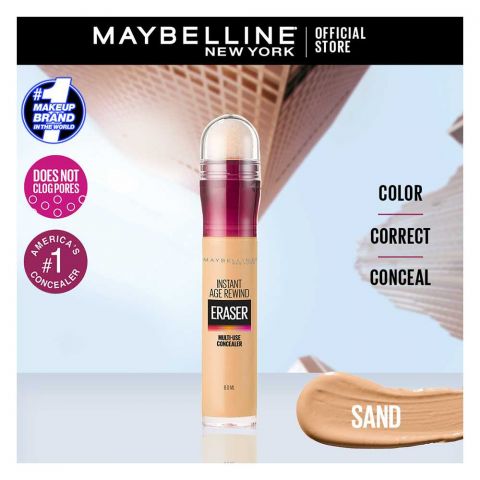 Maybelline New York Instant Age Rewind Eraser Dark Circles Concealer, 122 Sand