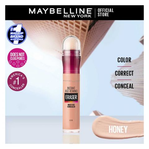 Maybelline New York Instant Age Rewind Eraser Dark Circles Treatment Concealer, 140 Honey