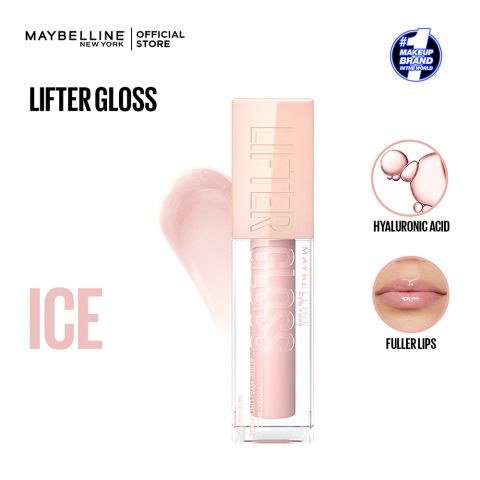 Maybelline New York Lifter Gloss With Hyaluronic Acid, 002, Ice