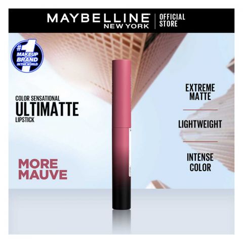 Maybelline New York Color Sensational Ultimate Matte Lipstick, 599 More Mauve