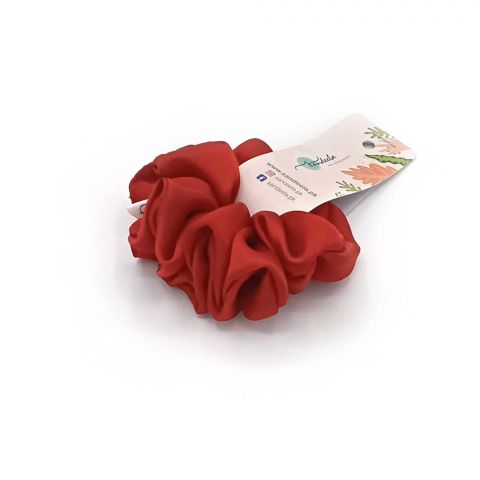 Sandeela Silky Classic Scrunchies, Red, 03-02-1003
