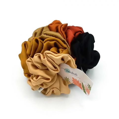 Sandeela Silky Classic Scrunchies, 03-02-6002, Multi 6-Pack