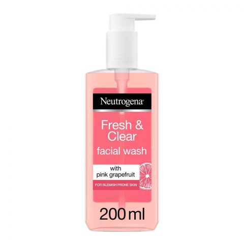 Neutrogena Fresh & Clear Pink Grapefruit Facial Wash, Oil Free, 200ml