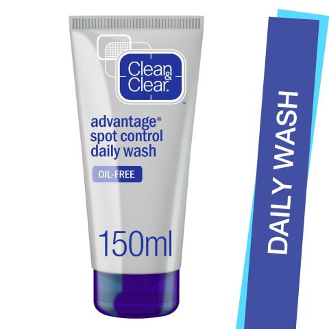 Clean & Clear Advantage Spot Control Daily Face Wash, Oil Free, 150ml