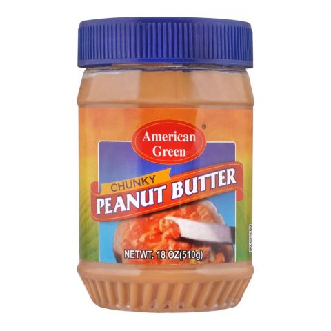 American Green Peanut Butter Chunky, 510g
