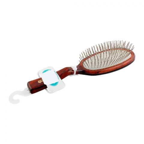 Mira Hair Brush With Steel Pins, Oval Shape, Brown Color, No. 333
