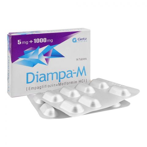 Getz Pharma Diampa-M Tablet, 5mg + 1000mg, 14-Pack