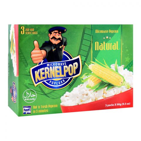 KernelPop Popcorn Natural, 3 Packs x 90g