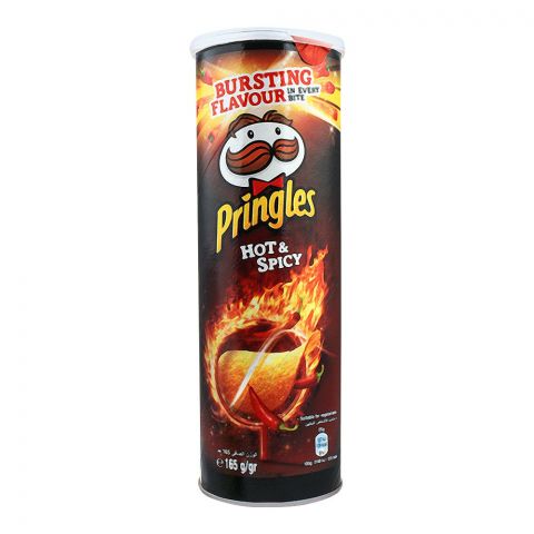 Pringles Potato Crisps, Hot & Spicy Flavor, 165g