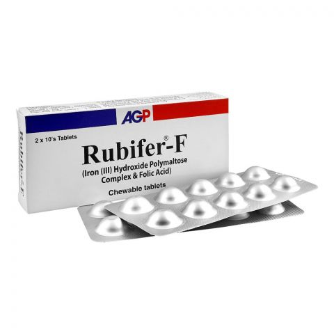 AGP Pharma Rubifer-F Chewable Tablets, 20-Pack