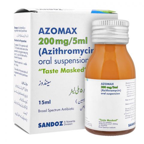 SANDOZ Azomax Oral Suspension, 200mg/5ml, 15ml