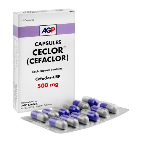 AGP Pharma Ceclor Capsule, 500mg, 12-Pack