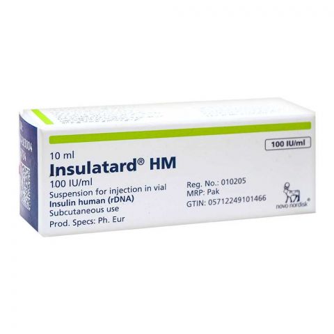 Novo Nordisk Pharma Insulatard HM Injection, 100IU/ml, 10ml