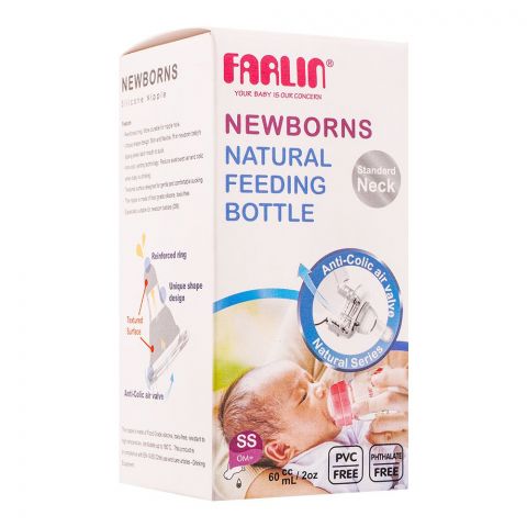 Farlin Newborns Standard Neck Natural Feeding Bottle, 60ml, NF-205