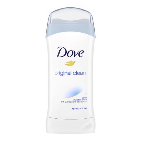 Dove Orignal Clean 24 Hours Invisible Solid Anti-Perspirant Deodorant Stick, 74g