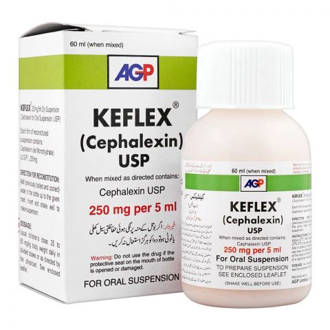 AGP Pharma Keflex Oral Suspension, 250mg/5ml, 60ml