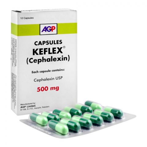 AGP Pharma Keflex Capsule, 500mg, 12-Pack