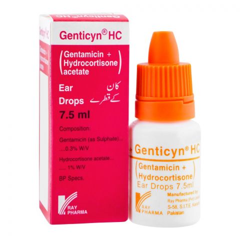 Ray Pharma Genticyn HC Ear Drops, 7.5ml