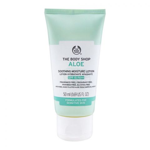 The Body Shop Aloe Soothing Moisture Lotion, SPF 15 PA++, Fragrance/Alcohol Free, 50ml
