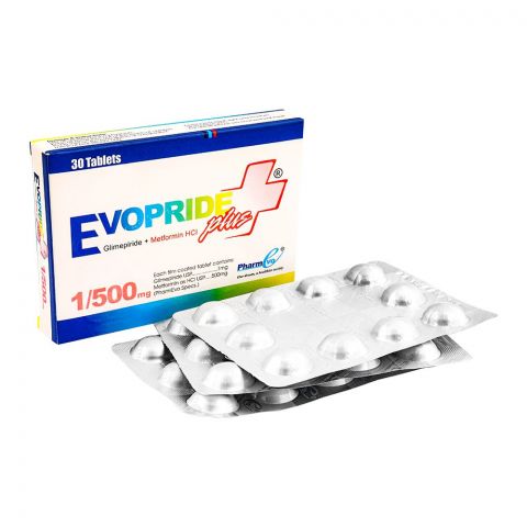PharmEvo Evopride Plus Tablet, 1/500mg, 30-Pack