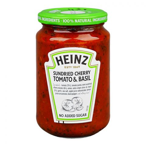 Heinz Sundried Cherry Tomato & Basil, No Added Sugar, 350g