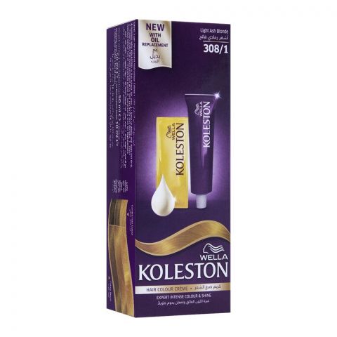 Wella Koleston Hair Color Creme, 308/1, Light Ash Blonde