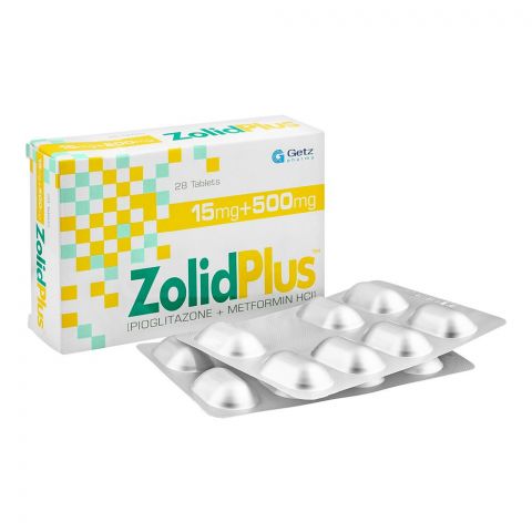 Getz Pharma Zolid Plus Tablet, 15mg + 500mg, 28-Pack
