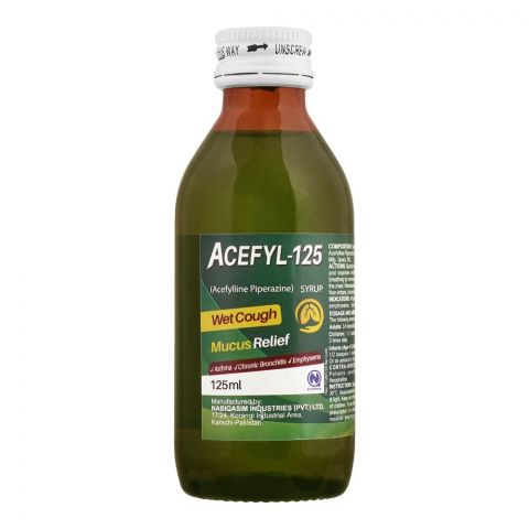 NabiQasim Acefyl Wet Cough Mucus Relief Syrup, 125ml