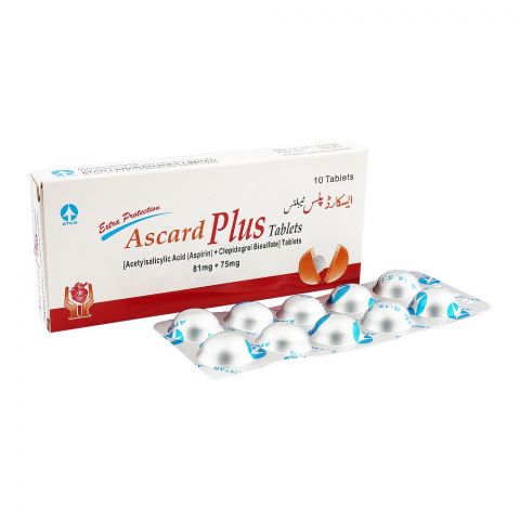 ATCO Laboratories Ascard Plus Tablet, 81mg + 75mg, 10-Pack
