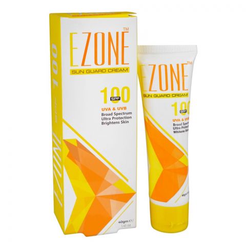 Ezone Sun Guard Cream, SPF-100, UVA &UVB, For All Skin Types, 40g