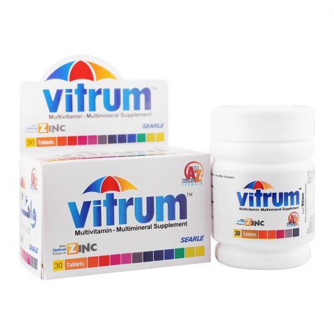Searle Vitrum Tablet, Multivitamin & Multimineral Supplement, 30-Pack