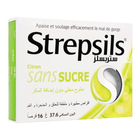Strepsils Lemon, Sugar Free, 16 Tablets