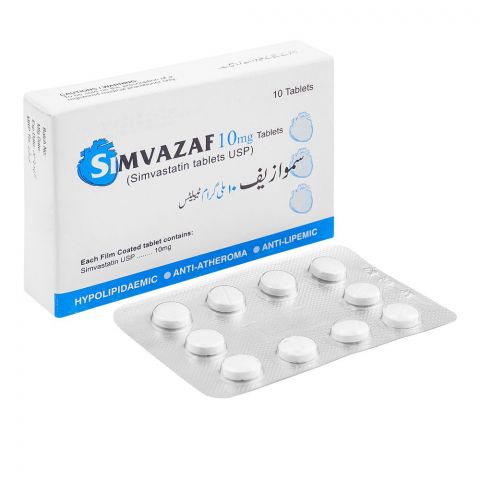 Zafa Pharmaceuticals Simvazaf Tablet, 10mg, 10-Pack