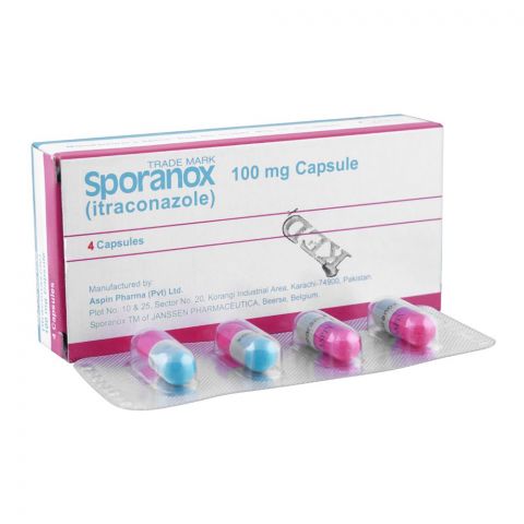 Aspin Pharma Sporanox Capsule, 100mg, 4-Pack