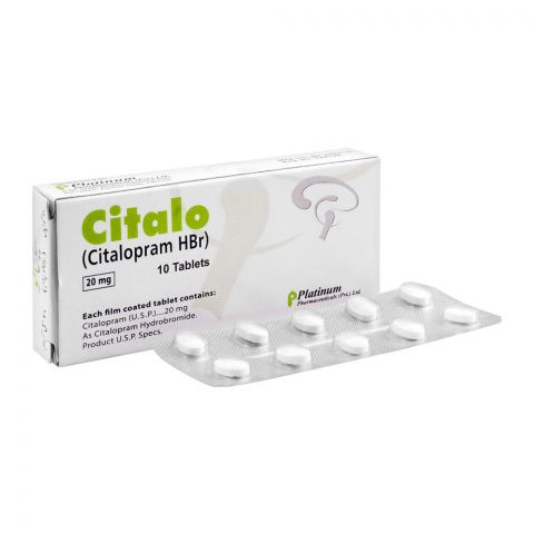 Platinum Pharmaceuticals Citalo Tablet, 20mg, 10-Pack