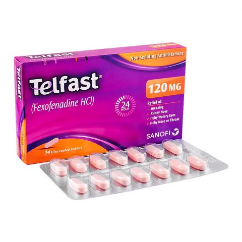 Sanofi-Aventis Telfast Tablet, 120mg, 14-Pack