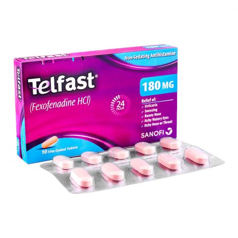Sanofi-Aventis Telfast Tablet, 180mg, 10-Pack