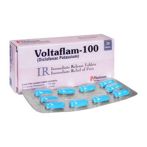 Platinum Pharmaceuticals Voltaflam Tablet, 100mg, 20-Pack