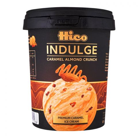 Hico Indulge Caramel Almond Crunch Ice Cream, 500ml