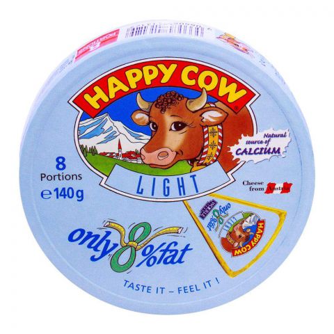 Happy Cow Light Cheese, 8 Portion 140g