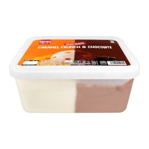 Wall's Chocolate & Caramel Crunch Frozen Dessert, Tub, 1.4 Liters