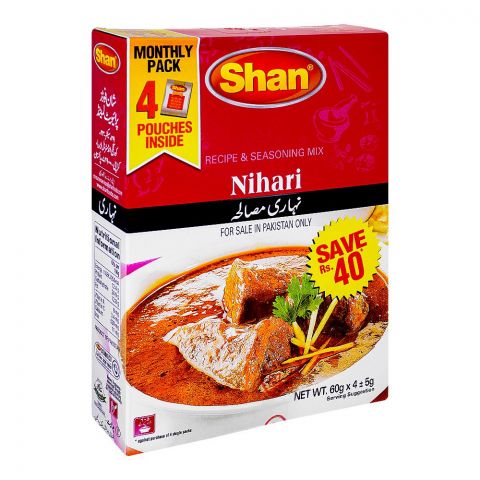 Shan Nihari Recipe Masala, 60g x 4