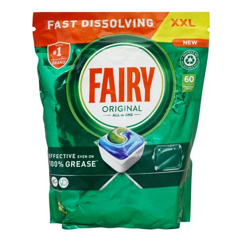 Fairy Original Dishwashing All-In-One Tablet, 60-Pack