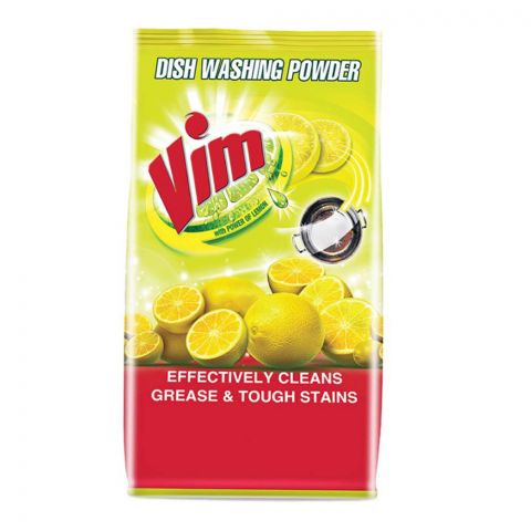 Vim Dish Washing Powder, With Lemon, Bag, 450g