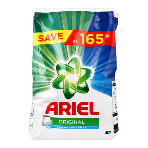 Ariel Original Perfume, Washing Powder, Bag, 4 KG