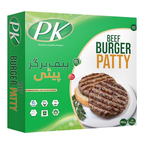 PK Beef Burger, 1 KG, 20-Pack